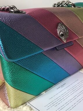 Kurt Geiger Chevron Leather Multicolour Shoulder/Crossbody Bag